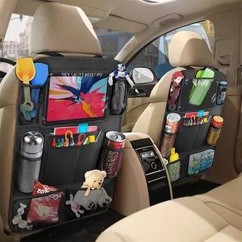 1 бр. органайзер за задната седалка на кола, защитно покритие за задната седалка на автомобила със сензорен екран, стойка за таблет, подложки за краката с джоб за играчки