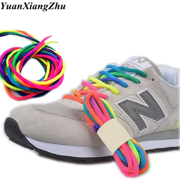 1 чифт кръгли връзки цветове на дъгата, холщовые спортни ремък за маратонки, връзки за обувки, струни 100 см/120 см