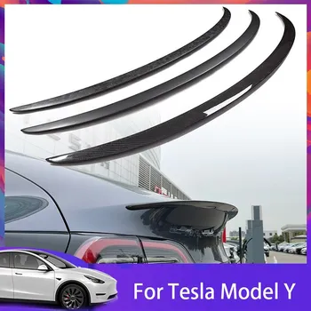 100% Истински Спойлер От Въглеродни Влакна За Tesla, Модел Y 2021-2023 Tesla Модел Y 2023 Аксесоари Модификация На Автомобила Калници, Заден Спойлер