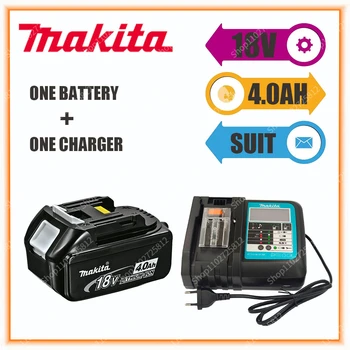 100% Оригинална Акумулаторна Батерия 18V Makita 4.0 Ah За Лаптопи с Led Литиево-йонна батерия Заместител на LXT BL1860B BL1860 BL1850