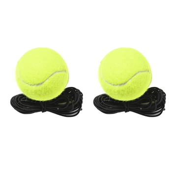 2 бр. топка за тенис с еластична връв, преносим тенис тренировъчен топката с струной, тенис топка за една тренировка, топка за отскок, високо качество