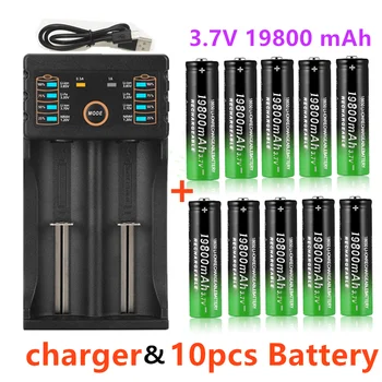 2022 neue 18650 Lithium-Batterien Taschenlampe 18650 Wiederaufladbare-Batterie 3,7 V От 19 800 Mah für Taschenlampe + USB ladegerät