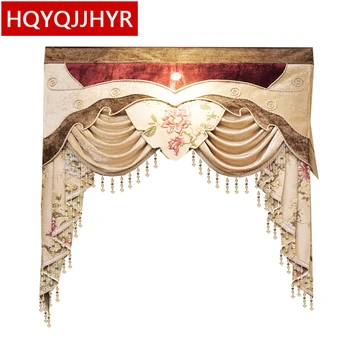 24 стил на европейски и американски кралския луксозен балдахина на поръчка за прозореца в хола спални, с изключение на плат и тюл завеса