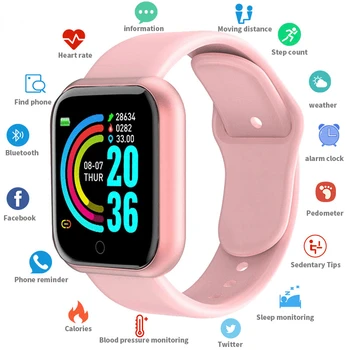 D20 Pro Мъжки Смарт Часовници Bluetooth Покана Водоустойчива За Измерване на Кръвно Налягане За Xiaomi Android, iOS Фитнес и Спортен Тракер Женски Умен Часовник