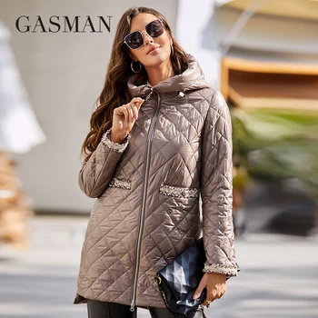 GASMAN 2022 Ново пролет-есен дамско палто проста средна на дължина, модерен, уникален дизайн с качулка, дамски пролетни якета 8220