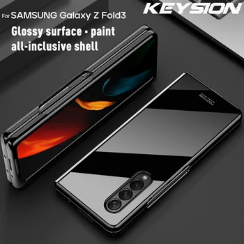 KEYSION Луксозен Калъф за телефон с Пиано Боя Samsung Z Fold 3 5G Отпред и Отзад Защитен устойчив на удари Калъф за телефон Galaxy Z Fold 2 3
