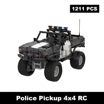 Moc-25336 Полицейски пикап 4x4 комплект радио-управляеми части, строителни блокчета, играчки за бродерия за възрастни, деца, момчета, момичета на възраст от 12+