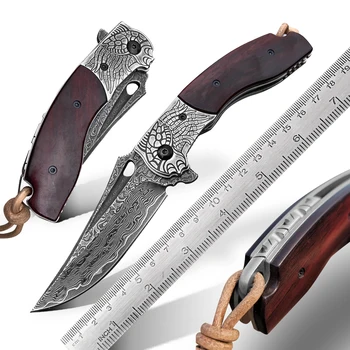NEWOOTZ VG10 Дамасская стомана, дръжка от палисандрово дърво EDC открит альпинистский преносим нож за катерене може да се използва като подарък за мъже