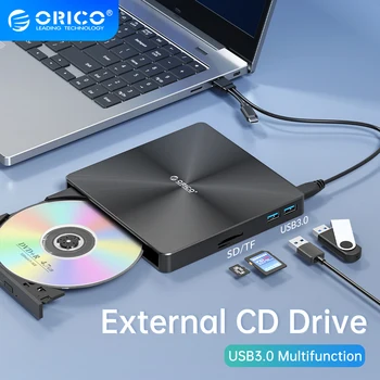 ORICO USB3.0 Тънък външен оптичен диск на Преносим писател устройство, записващо DVD-плейър, лаптоп, КОМПЮТЪР с Windows DVD RW ROM записващо устройство