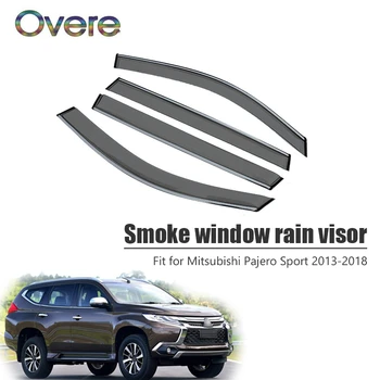OVERE новост, 1 комплект, дымовое прозорец, дъждобран за Mitsubishi Pajero Sport 2013 2014 2015 2016 2017 2018, дефлектори, защитни аксесоари