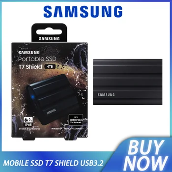 SAMSUNG SSD портативен T7 Shield 4 TB Външен твърд диск, USB 3.2 Gen 2 Type-C Външен твърд диск за десктоп, лаптоп