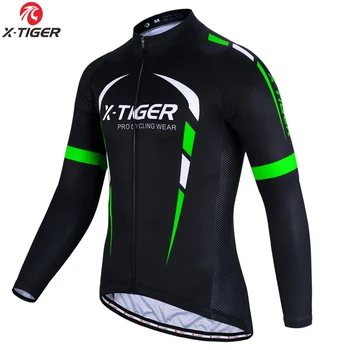 X-TIGER / Мъжка Велосипедна Фланелка с дълги Ръкави, Есенни Дишащи Тениски За Планински Велосипед, Пролетно Бързосъхнеща Велосипедна Риза, Велосипедна Облекло