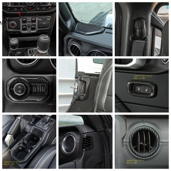 Yimaautotrims Комплект за ремонт на купето от Въглеродни влакна За Jeep Wrangler JL 2018-2022 Скоростна Подлакътник/Таблото /Тапицерия на капака на климатика