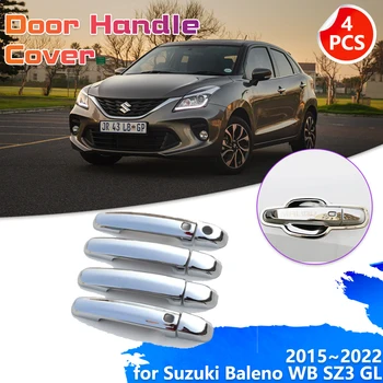 Автомобилна Хромирана рамка, която Дръжката е от Въглеродни Влакна за Suzuki Baleno WB SZ3 GL MK1 2015 ~ 2022 ABS Декоративна Капачка Тапицерия Стикер на Кутията Аксесоари