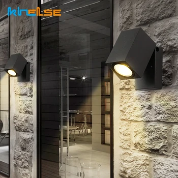 Външно осветление IP65, регулируема led сгъваема, с монтиран на стената лампа GU10 5W, светлини за верандата, водоустойчив, с монтиран на стената лампа за градина и двор, външна врата, монтиран на стената лампа