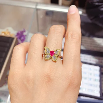 Годежен пръстен за жени, луксозно пръстен от сребро 925 проба с натурален розов сапфир, бижута, безплатна доставка за жени в оригиналната дата