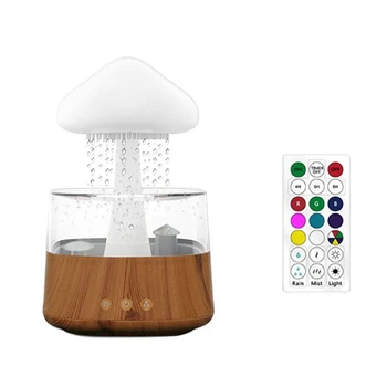 Гъбена Овлажнител на въздуха Дождевое Облак Нощно Опаковка Мирис Релаксираща Лампа За Ароматерапия Лещи Звуци Дистанционно Управление