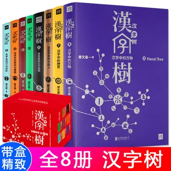 Дървото на китайски йероглифи Произход на китайските йероглифи Книга на древните китайски йероглифи, 8 тома/комплект-BJ Anti-pressure Books Art