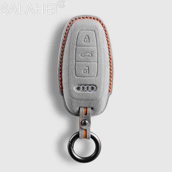 Калъф за автомобилни ключове от Алькантары, Държач за Чанта За ключове, джоб За Audi A3 A4 B9 A6 A7 4K A8 E-tron Q5 Q8 C8 D5 SQ8, Аксесоари За Авто Интериор