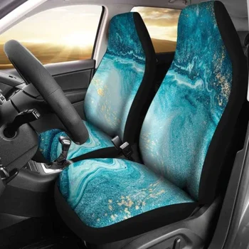 Калъфи за автомобилни седалки от Синьо-Marble Cl, опаковки от 2 универсални защитни покривала за предните седалки
