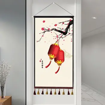 Картини със свитъците в китайски стил, стенни художествени плакати, ретро декор, естетически монтиране на украса за хола, антрето