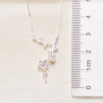 Компоненти колиета с окачване от цветя перли S925, верига с отложено във формата на флората от чисто сребро, 3 бр./лот