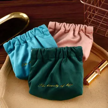 Креативен женски прост velvet малък многофункционален калъф за червило, чанта за тоалетни принадлежности, дамски косметичка, чанта за съхранение