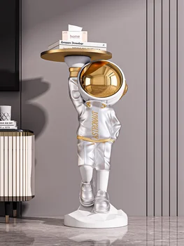 Креативна статуя на астронавти Безжичен кабел за зареждане тава лампа Луксозна Голяма къща декорация на пода Хол Преместване на Нов подарък за дома