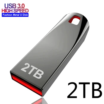 Метален флаш памет USB 3.0 обем 2 TB, 2 флаш-памет USB с обем 1 TB, Високоскоростен стик обем 512 GB, SSD Портативен диск Memoria USB Flash Disk, Адаптер Typ-C