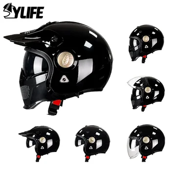 Мотоциклет шлем, модулен мото-каска, открит полнолицевой каска, одобрен от DOT сменяеми просторен каска за мотокрос, офроуд каска