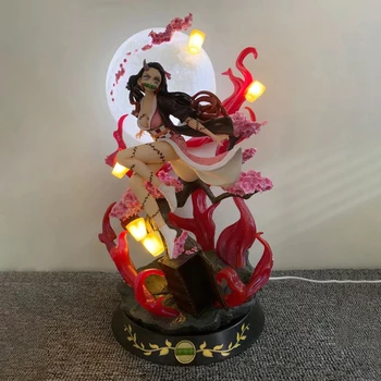 Нов Gk Demon Slayer Камадо Незуко 42 см Аниме Фигурка Със Светлината Фигурки са подбрани Модел на Кукла Статуя е Подарък Играчка За Бебе
