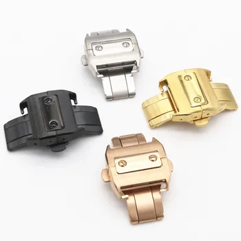 Обтегач за часовника от неръждаема стомана 316L, мат пеперуда, 18/21 мм, с цип за часовници Cartier Santos серия 100, аксесоари за часовници