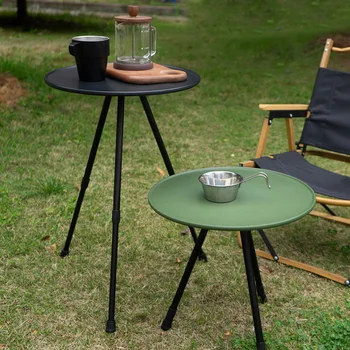 Открит преносим малка кръгла масичка за къмпинг, сгъваем до маса, прост чай маса, оборудване за къмпинг, малка холна масичка за пикник