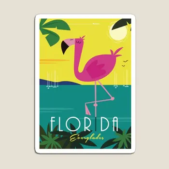 Плакат на Флорида, магнитен държач за забавна детска играчка, декор за хладилник, органайзер за домашен хладилник, магнитни детски цветни сладко