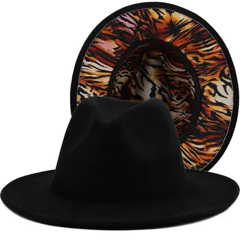 Прости външни черни лоскутные женски филц шапки в стил мозайка, джаз филц шапки с широка периферия, каубойски шапки унисекс, панама, фетровая шапка от вълна, филц