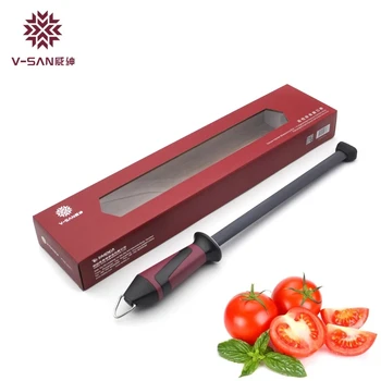 Професионален Пръчка за заточване на кухненски ножове от V-SAN С Удобна дръжка, Керамични върховният инструмент за заточване -TV1703 musats
