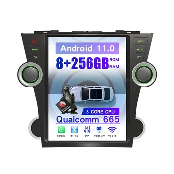 Радио Android 11 Carplay За Toyota Highlander 2009-2013 Автомобилен Мултимедиен Плеър Радио DVD Плейър GPS Навигация Стерео Главното Устройство
