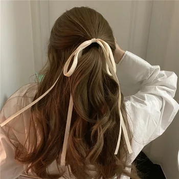 Реколта френски момичета Супер Страхотна лента Лък линия за коса-Дълъг стил Малко Прясно прост главоболие кабел Кожена каишка