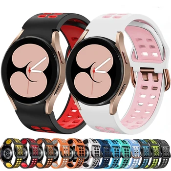 Силиконов Каучук, без разлика за Samsung Galaxy Watch 5/4 44 мм 40 мм/5 Pro 45 мм в два цвята, Спортен Гривна Watch 4 Classic 46 мм 42 мм Каишка