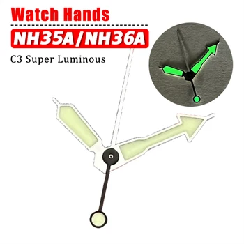 Стрелките за часа Seiko NH35 NH36 Green C3 Luminous SKX007 за гмуркане, модификация часа SKX/SBBN, стрелката за часа, игла за часа