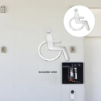 Табела за инвалиди, табели за тоалетни на инвалидна количка, илюстрация за мивка, на вратата на тоалетната, Abs, мъжки женски