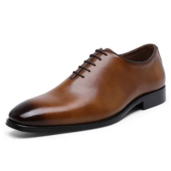 обувки за Мъже, Модел Обувки, Дизайнерски Бизнес Офис Обувки с дантела, Мъжки Oxfords от естествена Кожа в стил Ретро, по-големи размери, zapatos hombre